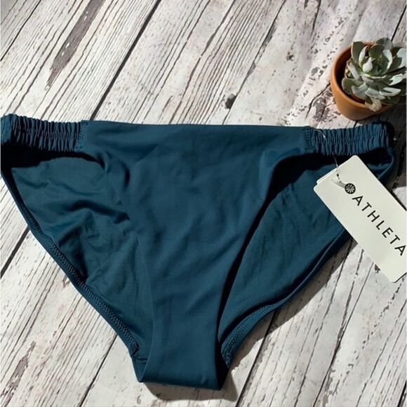 NWT Athleta Sculpted Bikini bottoms: Med: Green: vacation summer Memoria… - Picture 1 of 5
